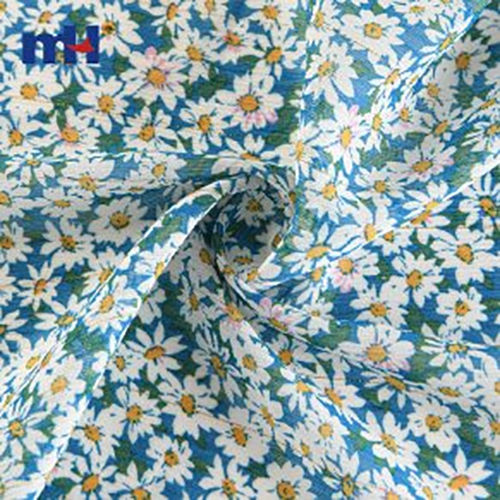 Printed Floral Crinkle Crepe Chiffon Fabric