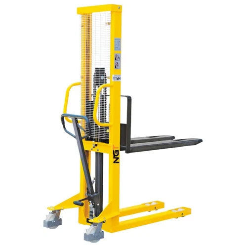 Manual Pallet Stacker - Strong, Durable, Different Sizes Available | New, Yellow Finish, Manual Power Source, Warranty Included