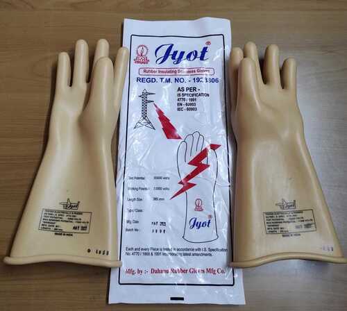 electrically insulated rubber hand gloves