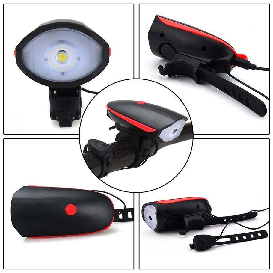 Rechargeable Bicycle LED Bright Light with Horn Speaker (1562)