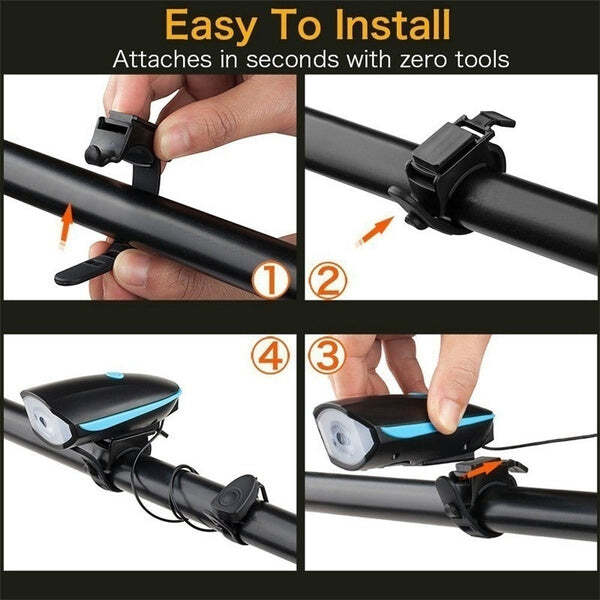 Rechargeable Bicycle LED Bright Light with Horn Speaker (1562)