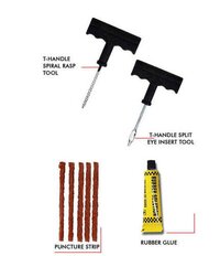 Puncture Repair Kit - 24x14x1 Cm, Assorted Colors | Includes Nose Pliers, Rubber Cement, Extra Strips For Cars And Bikes