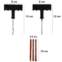 Puncture Repair Kit Tubeless Tyre Full Set with Nose Pliers Rubber Cement and Extra Strips for Cars Bikes (1513)