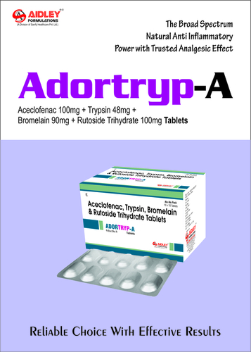 Trypsin 48mg  Bromelain 90mg Rutoside Trihydrate 100mg Aceclofenac 100mg