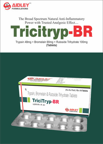Tablet Trypsin 48mg + Bromelain 90mg + Rutoside Trihydrate 100mg