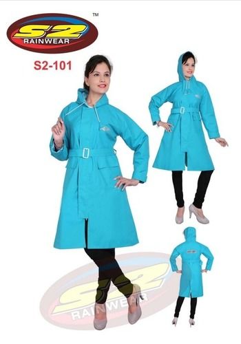 Long Rain Coat With Taping (Ladies)