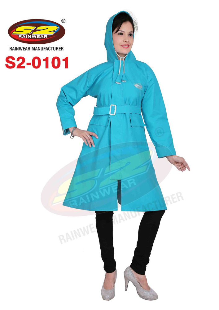 Long Rain Coat With Taping (Ladies)