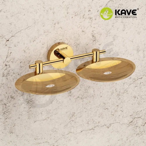 SS Gold Double Soap Dish Holder