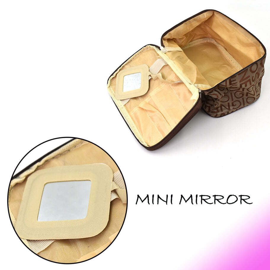 Portable Makeup Bag widely used by women s for storing their makeup equipment s and all while travelling and moving (6065)