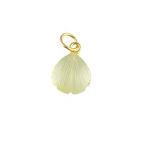 Charms Lemon Quartz Gemstone Sea Shell Carved 925 Sterling Silver Gold Vermeil Pendant
