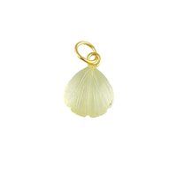 Lemon Quartz Gemstone Sea Shell Carved 925 Sterling Silver Gold Vermeil Pendant