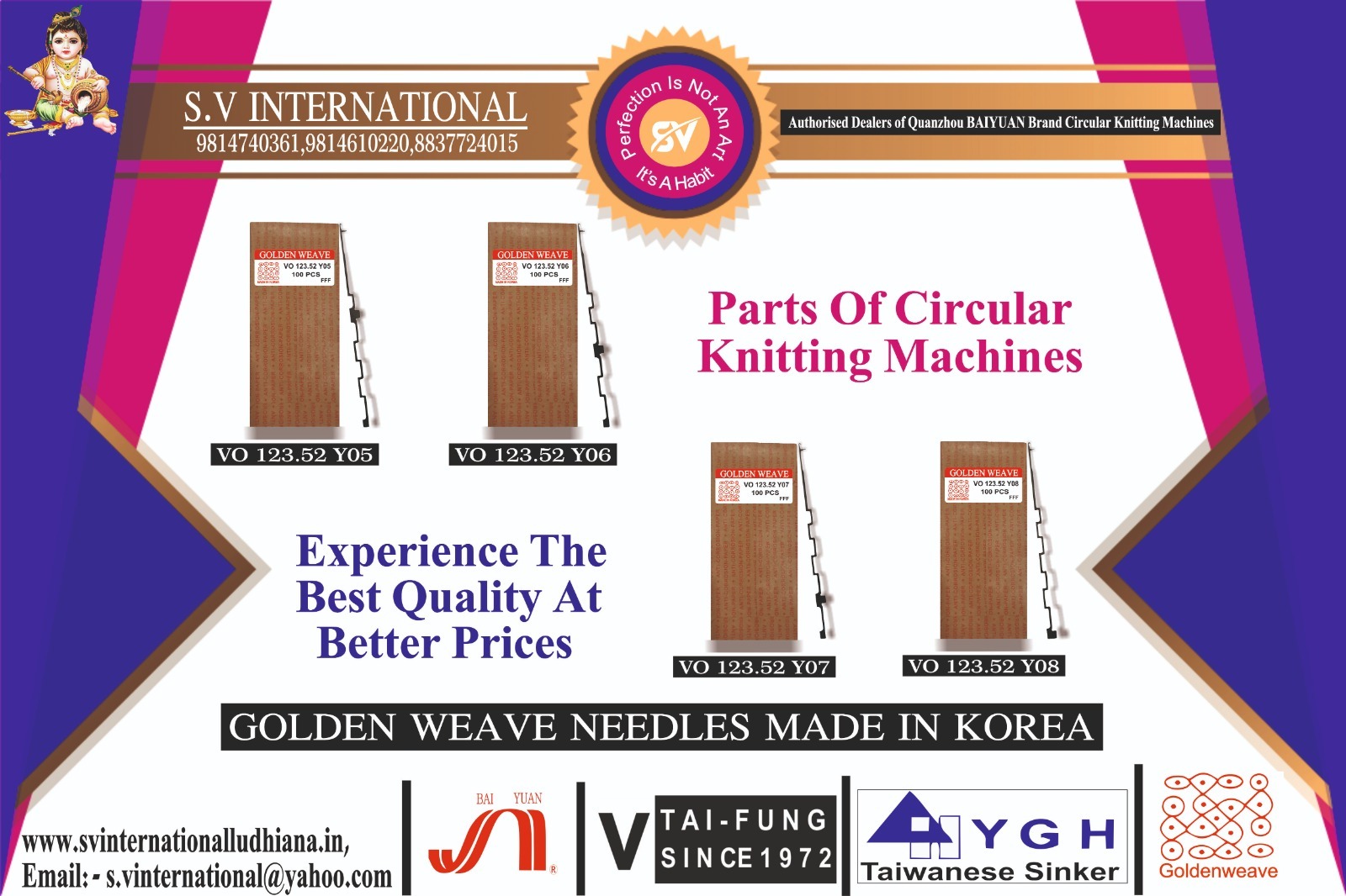 VO 123.52 Y05-6-7-8 - Golden Weave Brand Made in Korea