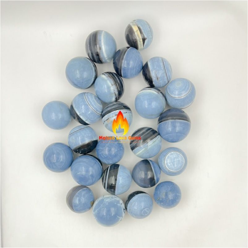 Natural Gemstone Owhyee Blue Opal Sphere Round Shaped Crystals Ball