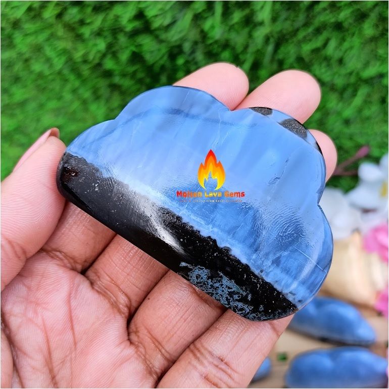 Natural Gemstone Owhyee Blue Opal Cloud Shaped Crystals Clouds