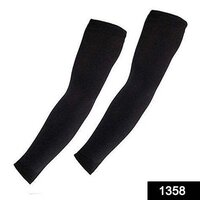 Multipurpose All Weather Arm Sleeves For Sports And Outdoor Activities (1358) - Black, 94 Grams | Ideal For Various Outdoor Uses, Comfortable Fit