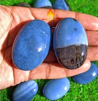 Natural Gemstone Owhyee Blue Opal Palm Stone Crystals Worry Stone