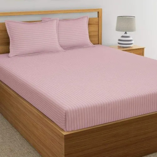 Dyed Striped Satin Double Bedsheet