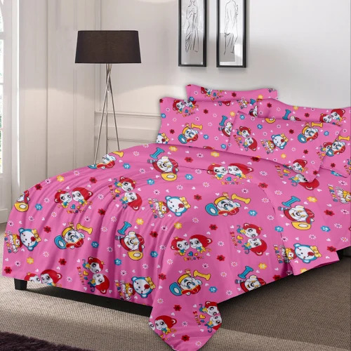 Kids Cotton Printed Double Bedsheet