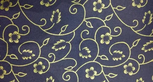 Blue Printed Mattress Fabric