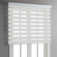 Roller Window Blinds - Plastic Material, Vertical Pattern, White Color | Versatile Blinds For Home & Office, Adjustable Light & Privacy Control