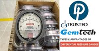 Gemtech Differential Pressure Gauge In Bidadi Industrial Area Bengaluru Karnataka Accuracy: A 2% Of Full Scale (a 3% On A   0