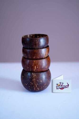 Coconut Shell Round Bowl- Glass Finish