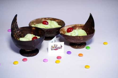 Coconut Shell Oval Bowl- Glass Finish