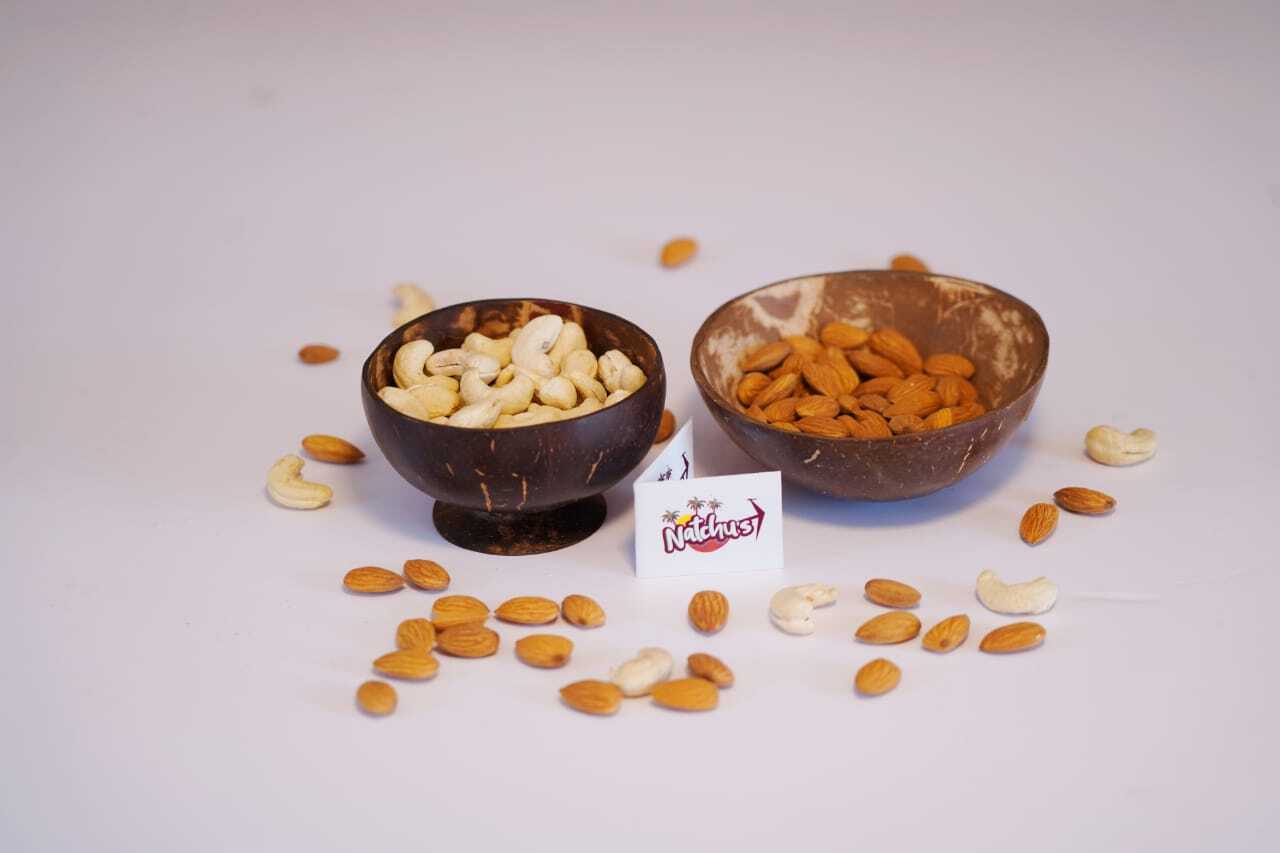 Coconut Shell Oval Bowl- Glass Finish