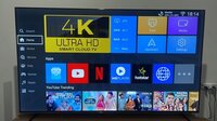75 Inch Smart Led Tv - Metal Body & Glass, 65.5x2.0x38 Inch , Android 9.0 With Voice Command & 3 Hdmi Ports