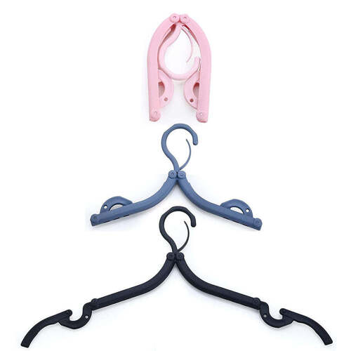 Portable and Foldable Multicolor Plastic Hangers (1pc) (1432)