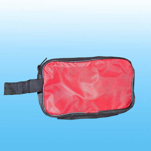 Portable Travel Hand Pouch/Shaving Kit Bag (18cm) for Multipurpose Use (Red) (0845)