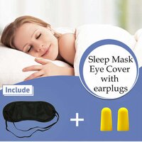 Super Smooth Sleep Mask Eye Cover With Earplugs (7208) - Size: 23*10*2 Cm, Color: Multi/assorted | Comfortable Sleep Experience With Ear Protection