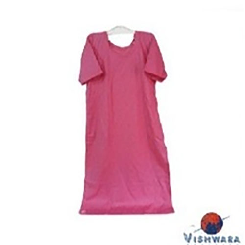 Pink Short Sleeves Plain Cotton Kurtis For Everyday Wear