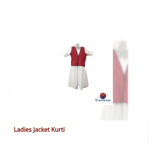 White & Red Contemporary Designs Versatile And Elegant Ladies Jacket Kurti