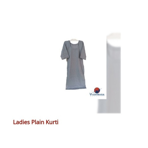 Grey Color Pure Cotton Ladies Fancy Kurti