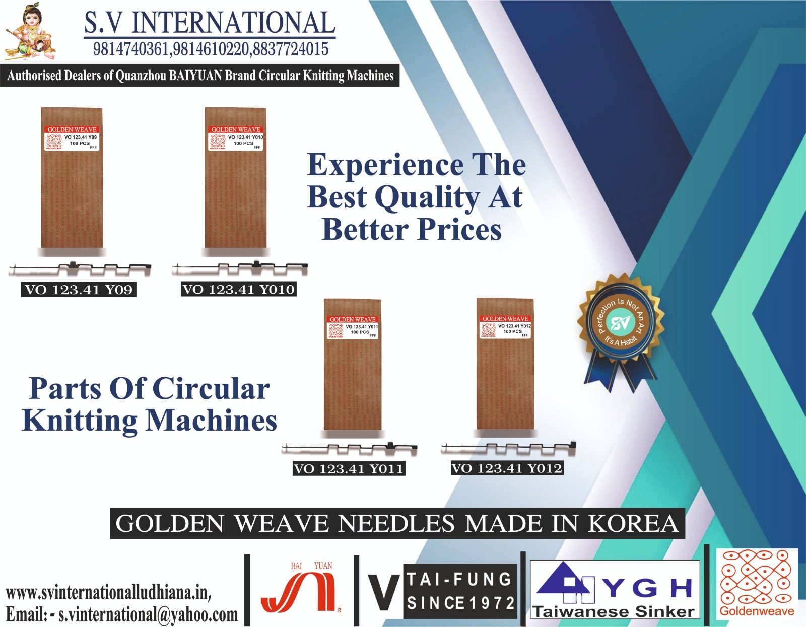 VO 123.41 Y09-10-11-12 - Golden Weave Brand Made in Korea.