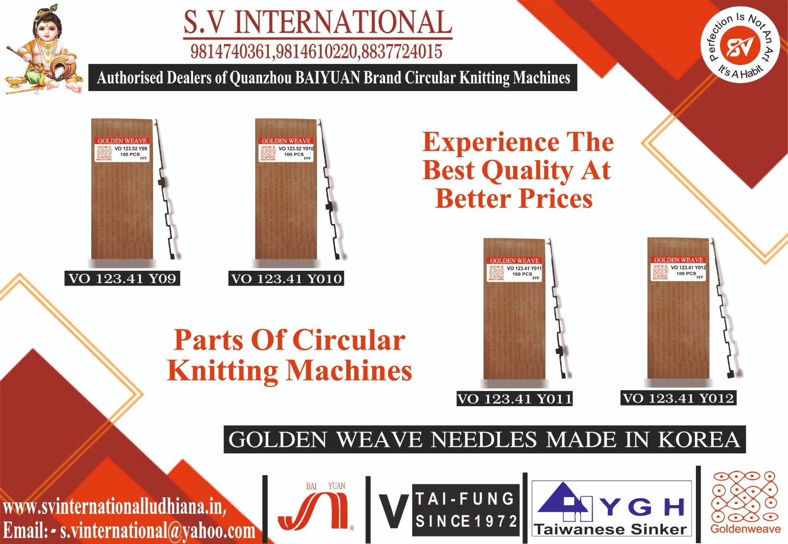 VO 123.41 Y09-10-11-12 - Golden Weave Brand Made in Korea.