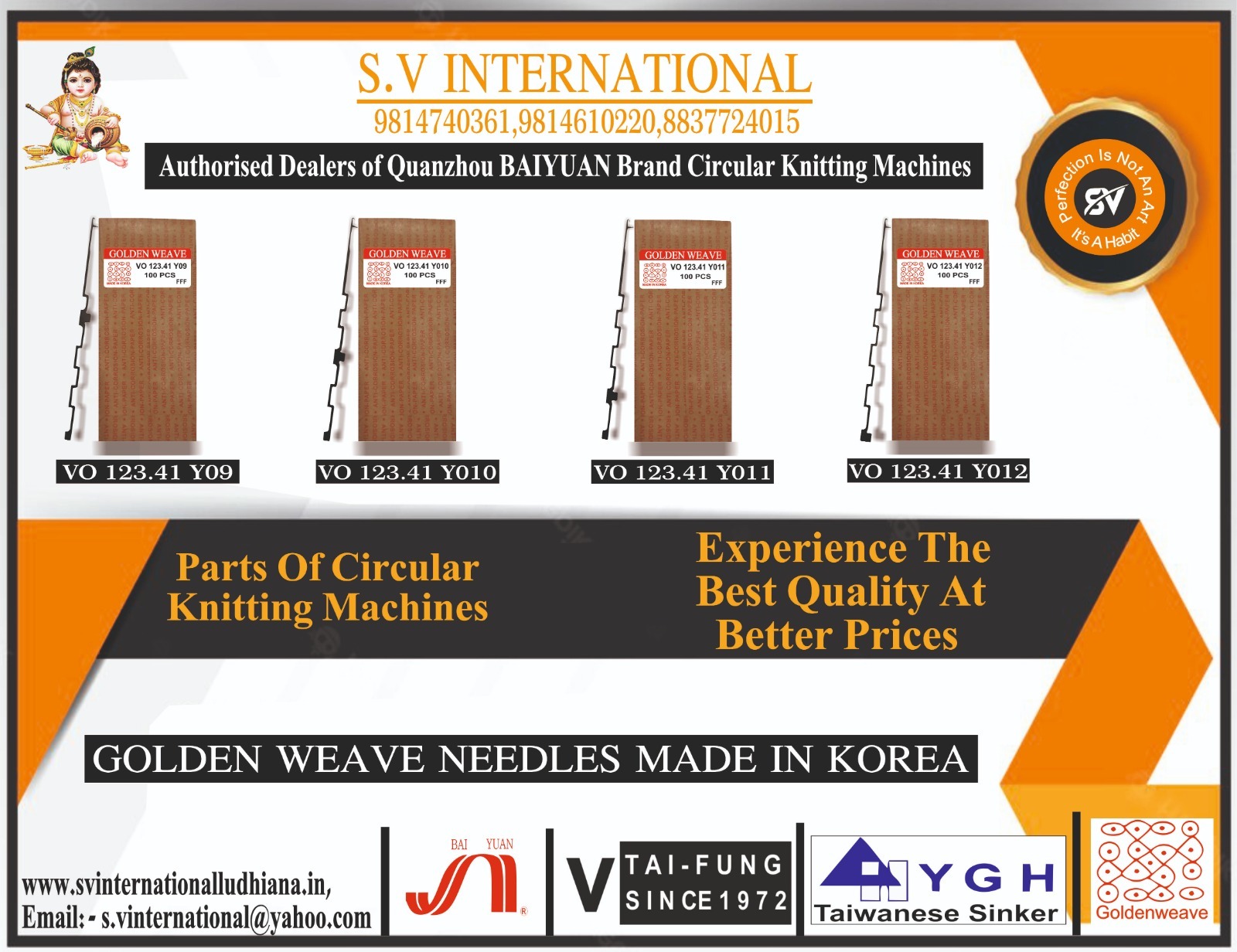 VO 123.41 Y09-10-11-12 - Golden Weave Brand Made in Korea.