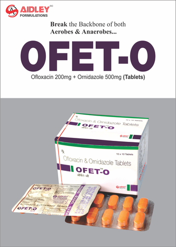 Tablet Ofloxacin 200mg + Ornidazole 500mg
