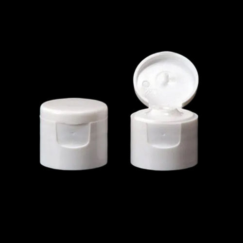 White Round Plastic Flip Top Cap