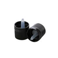 Amber Glass Bottle Cap - Plastic, 18mm Diameter, Black & White Color | Screw Cap for Sealing Beverages, Oils, and Sauces with 6-Month Warranty