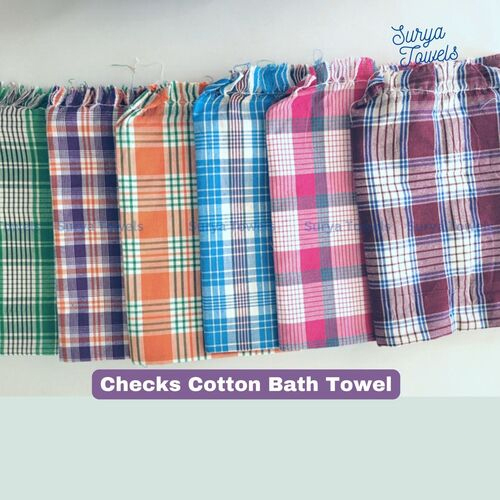 Checks Cotton Bath Towel 32 x 64 180g
