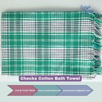 Checks Cotton Bath Towel 32 x 64 180g
