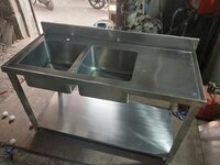 Manual Stainless Steel Work Table With Sink