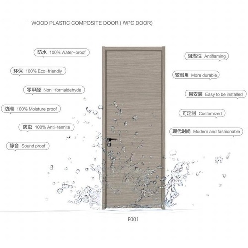 Waterproof Wpc Flush Door Faced Pvc Application: Interior