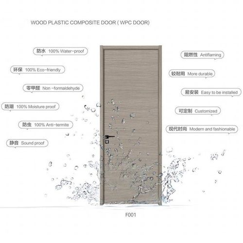 Waterproof WPC Flush Door Faced PVC