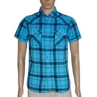Mens Woven Checked Shirt - Cotton Blend, Sizes S-xl | Washable, Soft Fabric, Short Sleeves, Breathable & Skin-friendly For Year-round Wear