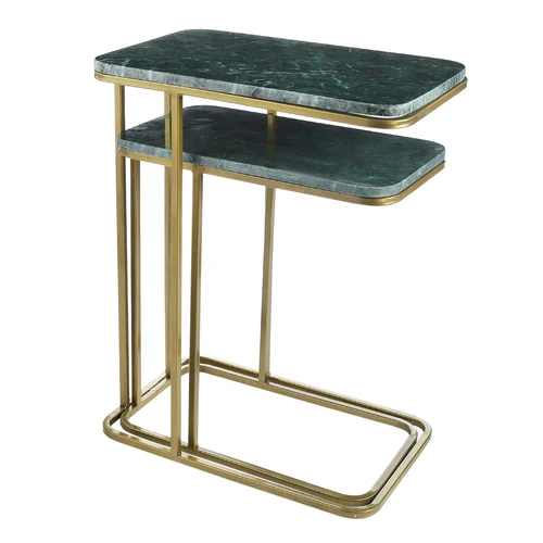 Polished Rectangular Marble Top Center Table