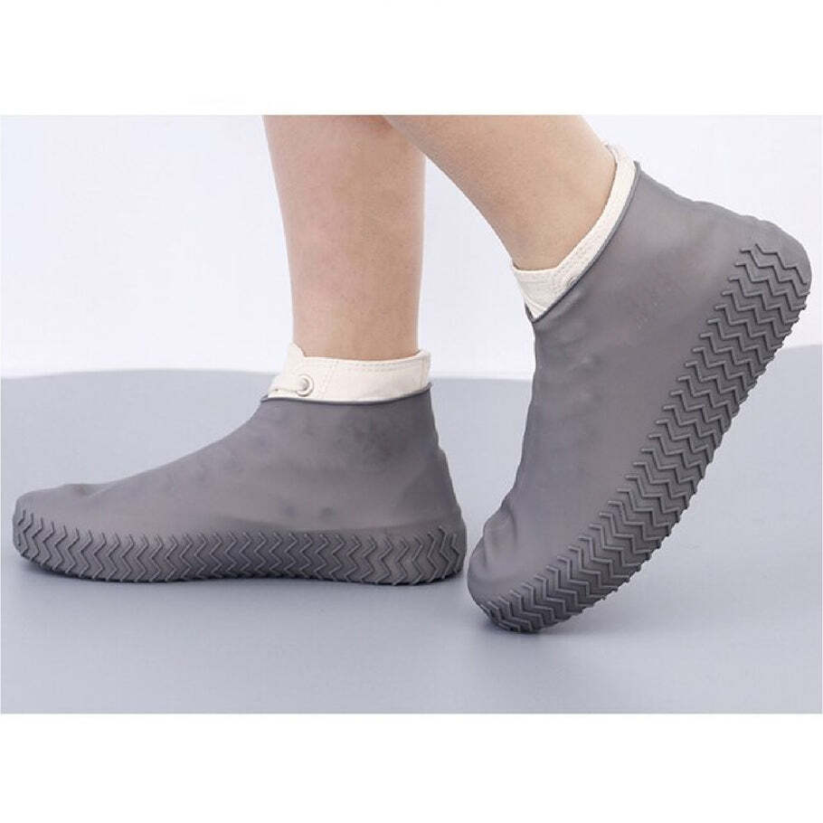 NON-SLIP SILICONE RAIN REUSABLE ANTI SKID WATERPROOF FORDABLE BOOT SHOE COVER (LARGE) (4866A)