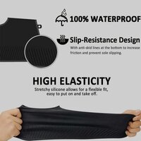 NON-SLIP SILICONE RAIN REUSABLE ANTI SKID WATERPROOF FORDABLE BOOT SHOE COVER (LARGE) (4866A)